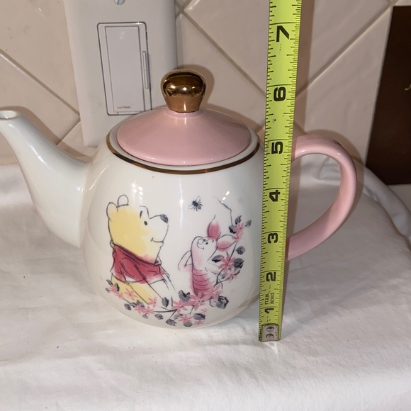 Nwot Disney Winnie The Pooh & Piglet Pink White Cherry Blossoms Ceramic TeaPot